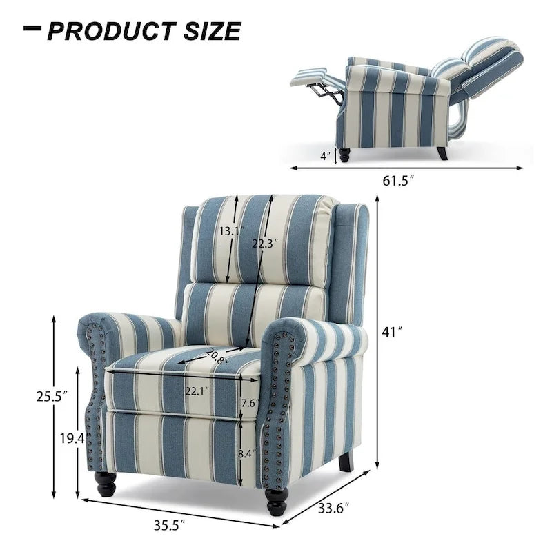 Lot de 2 fauteuils inclinables modernes à assise rembourrée en cuir PU/tissu
