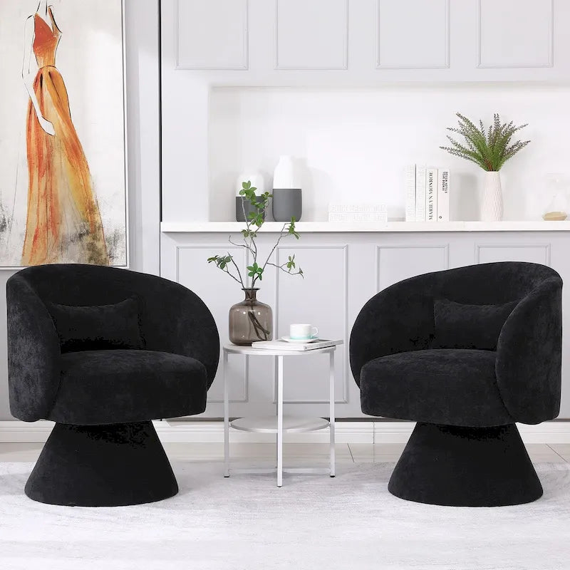 Fauteuil pivotant rembourré (lot de 2)