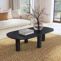 Table basse ovale en bois de manguier