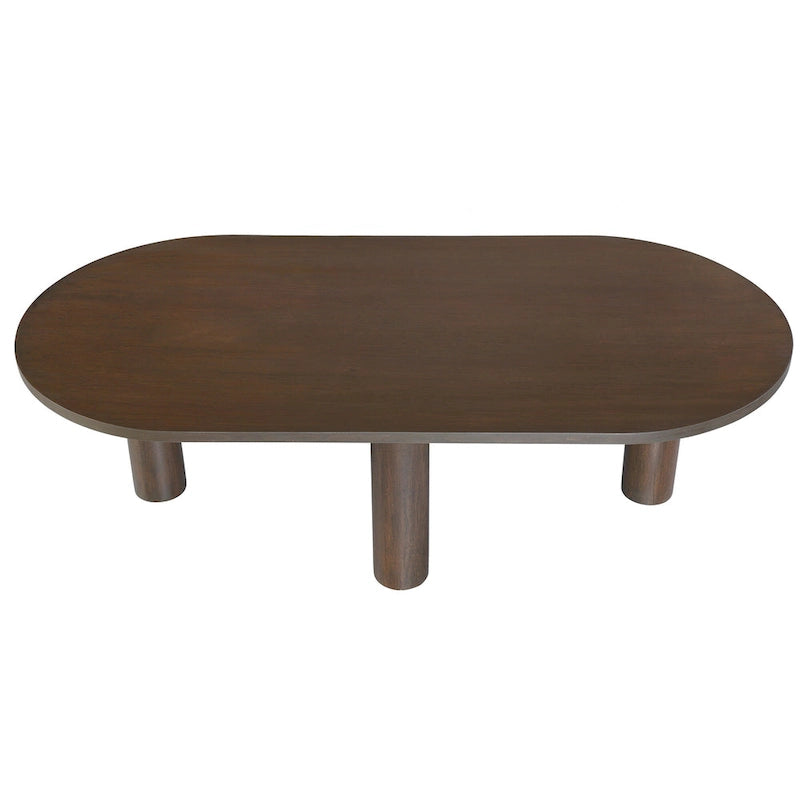 Table basse ovale en bois de manguier