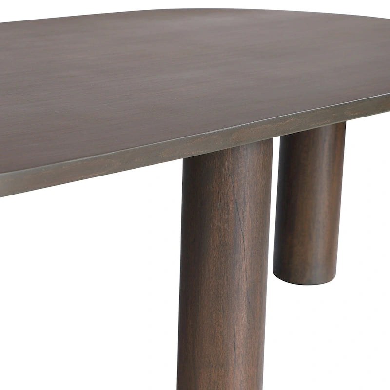 Table basse ovale en bois de manguier