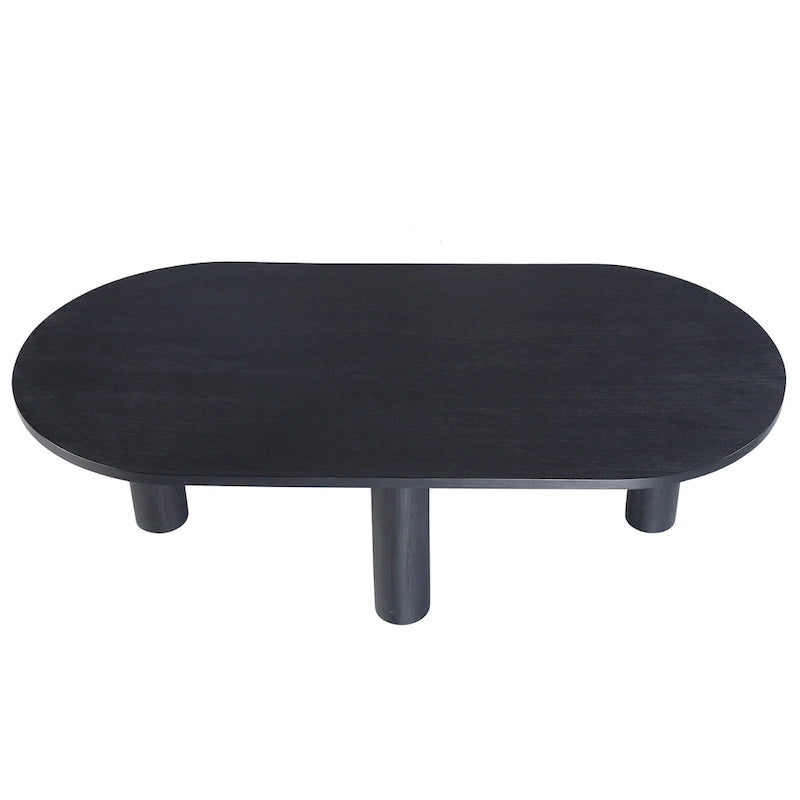 Table basse ovale en bois de manguier