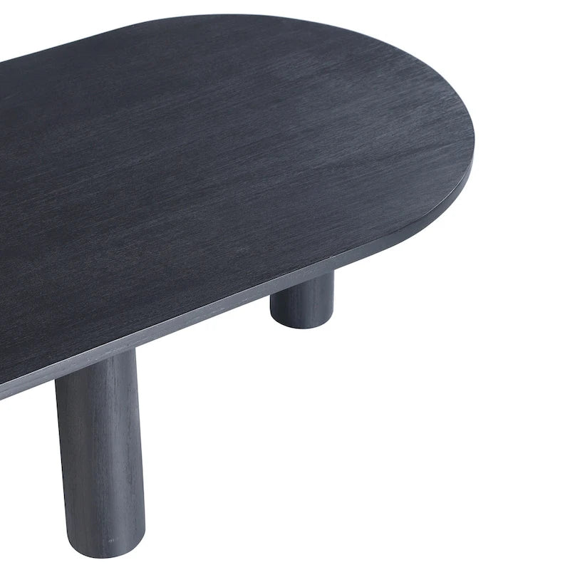 Table basse ovale en bois de manguier