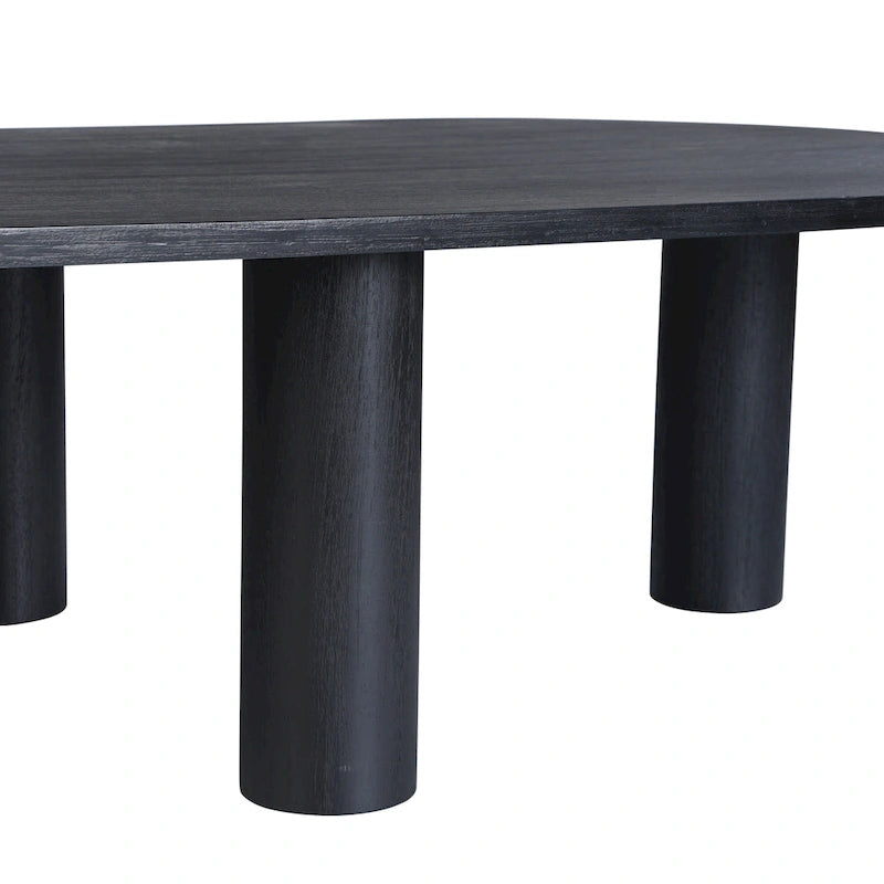 Table basse ovale en bois de manguier