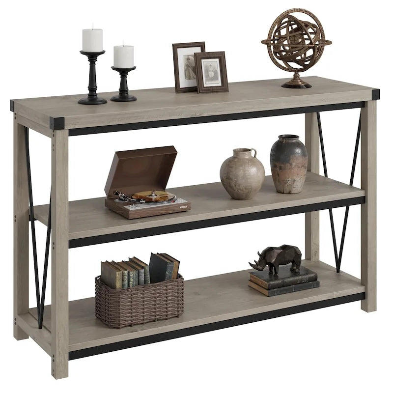 Table de console étroite de 47 pouces avec rangement pour entrée de ferme