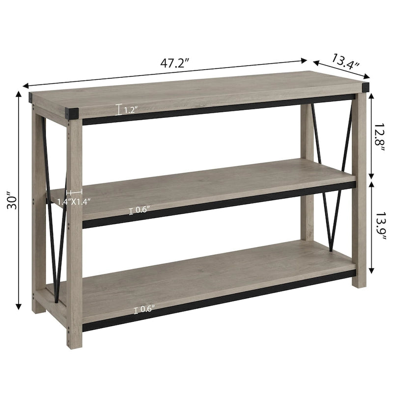 Table de console étroite de 47 pouces avec rangement pour entrée de ferme
