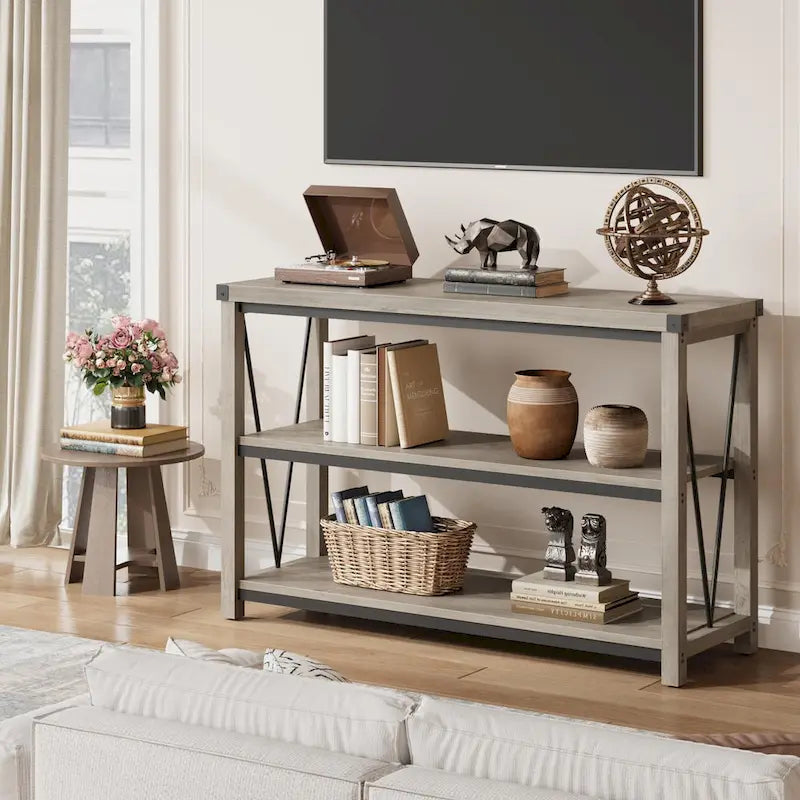 Table de console étroite de 47 pouces avec rangement pour entrée de ferme