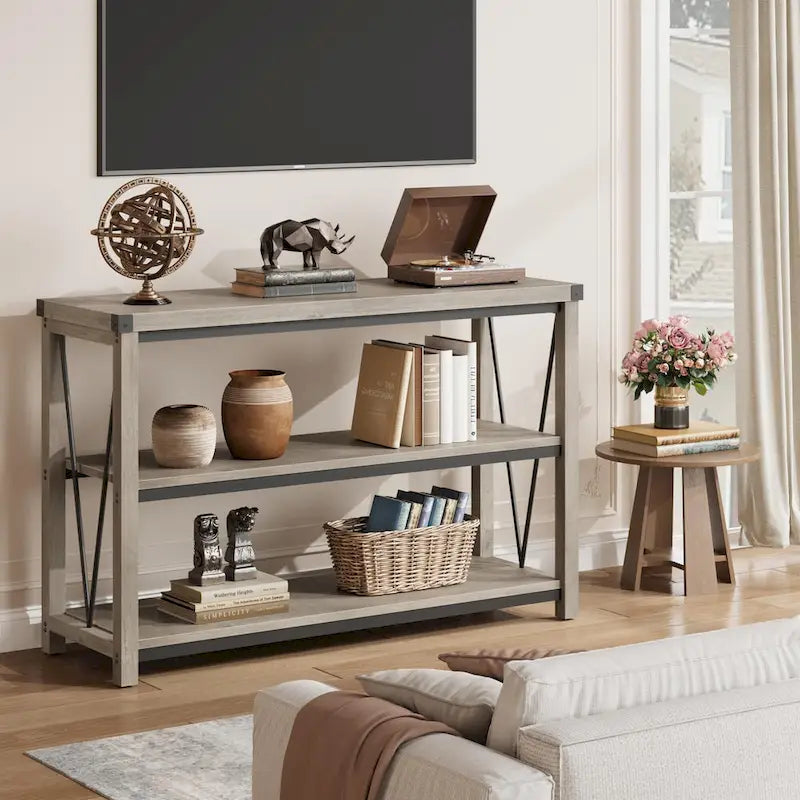 Table de console étroite de 47 pouces avec rangement pour entrée de ferme
