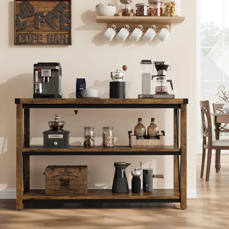 Table de console étroite de 47 pouces avec rangement pour entrée de ferme