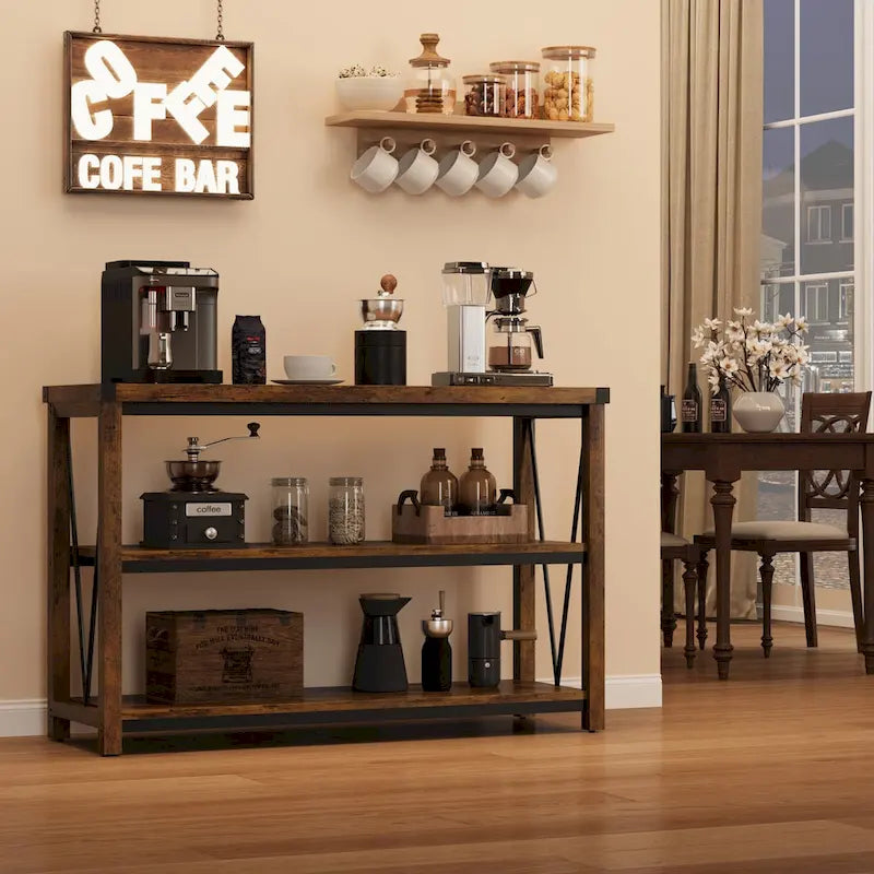 Table de console étroite de 47 pouces avec rangement pour entrée de ferme