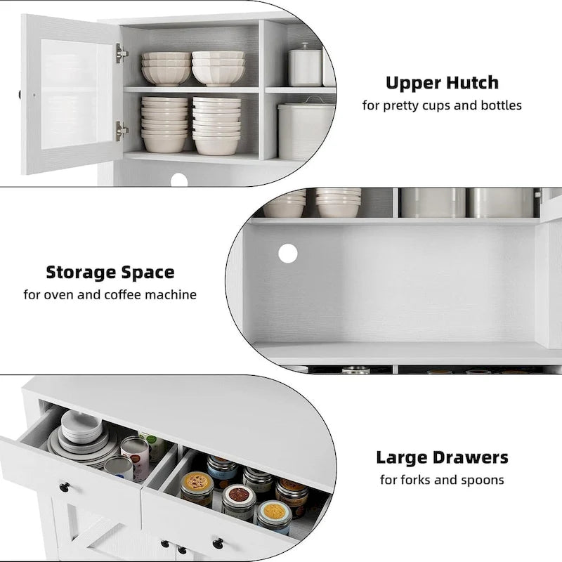 Meuble de rangement de cuisine avec support pour micro-ondes