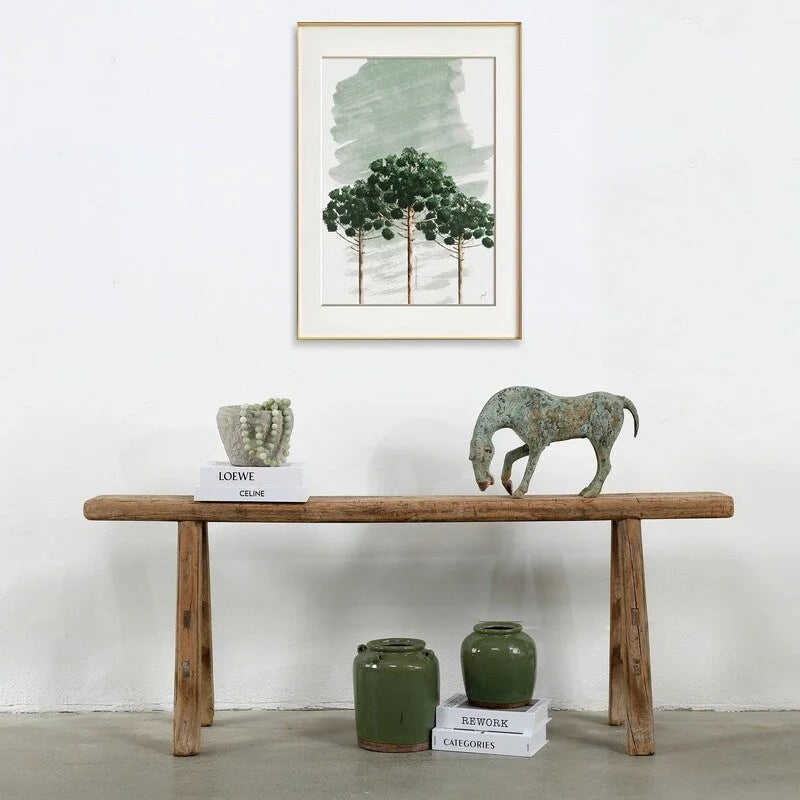 Banc à nouilles vintage naturel vieilli (la taille et la finition varient)