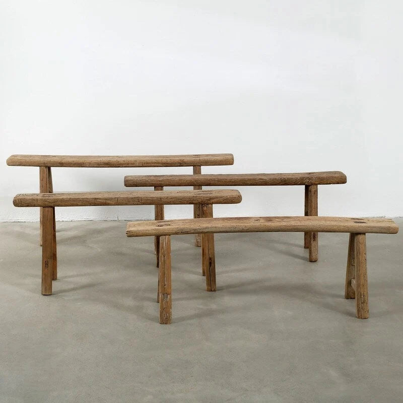 Banc à nouilles vintage naturel vieilli (la taille et la finition varient)