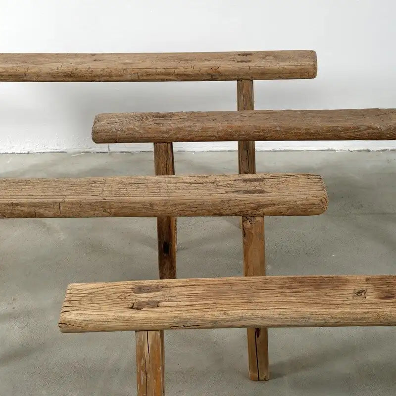 Banc à nouilles vintage naturel vieilli (la taille et la finition varient)