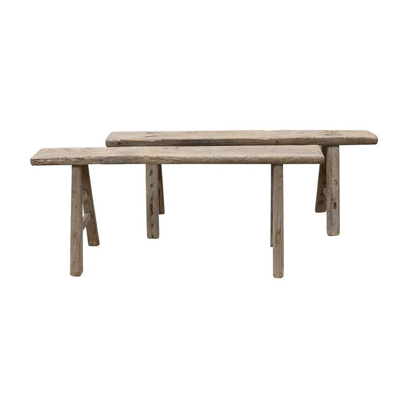 Banc à nouilles vintage naturel vieilli (la taille et la finition varient)