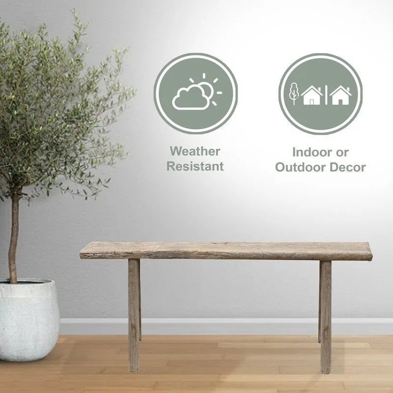 Banc à nouilles vintage naturel vieilli (la taille et la finition varient)