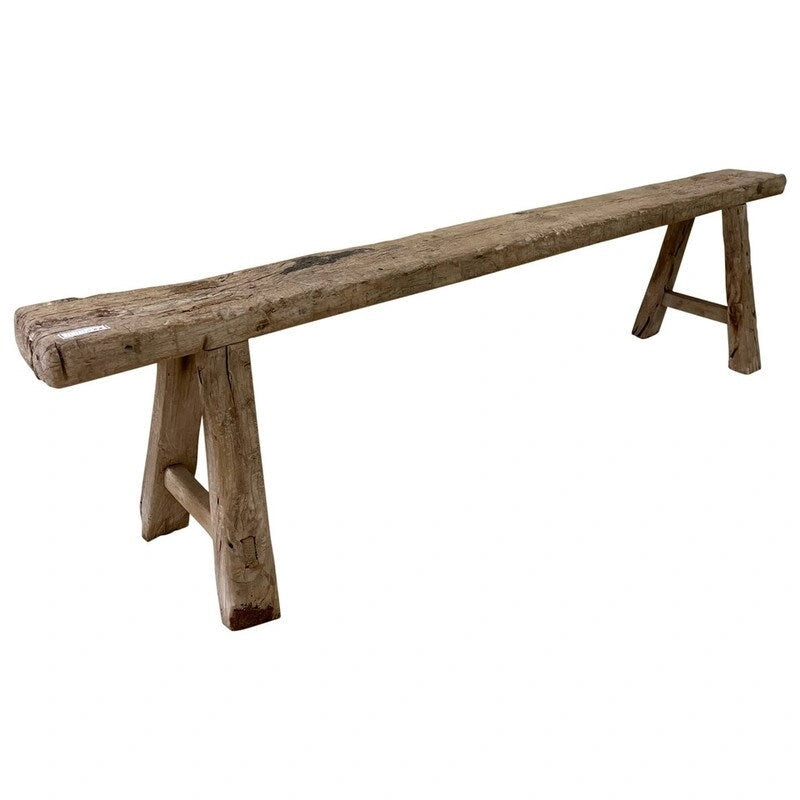 Banc à nouilles vintage naturel vieilli (la taille et la finition varient)