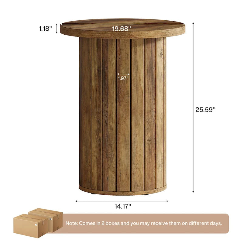 Table d'appoint ronde avec pied central, Petite table de canapé