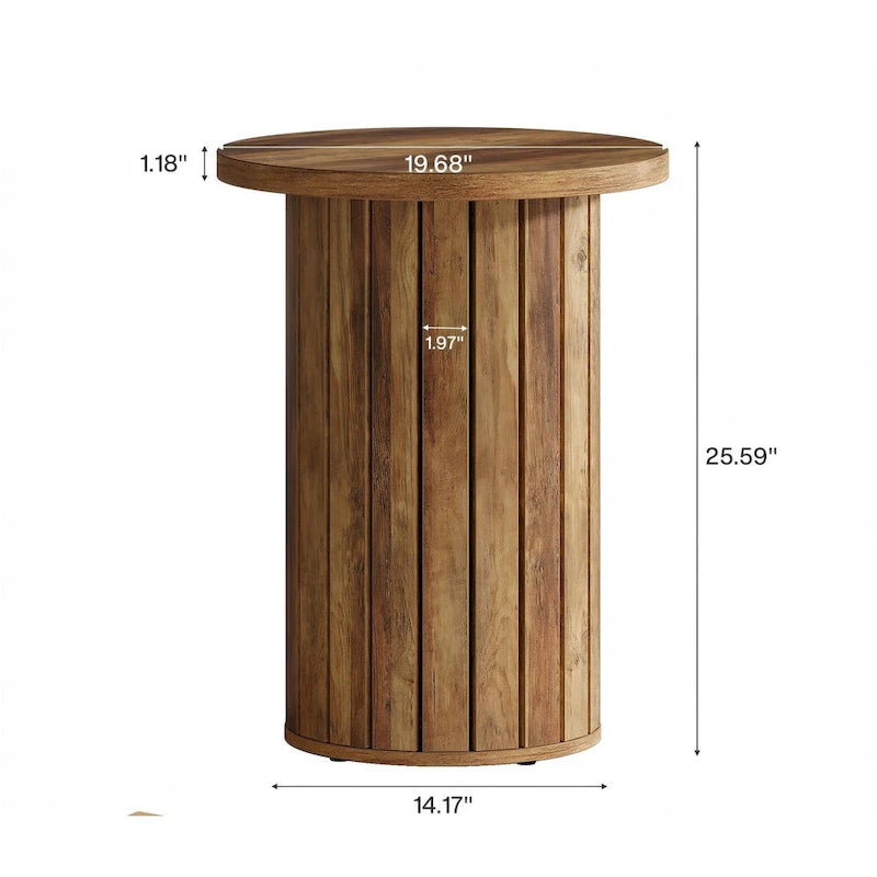 Table d'appoint ronde avec pied central, Petite table de canapé
