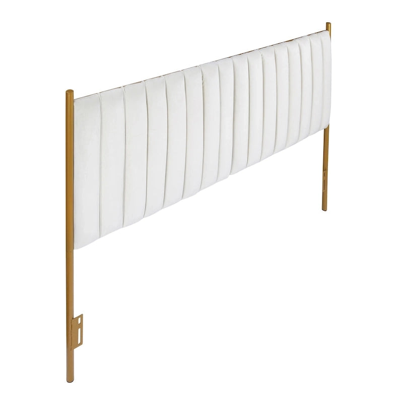Tête de lit capitonnée en velours format très grand lit