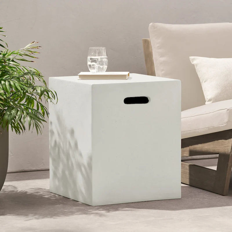 Pouffe de rangement en tissu capitonné