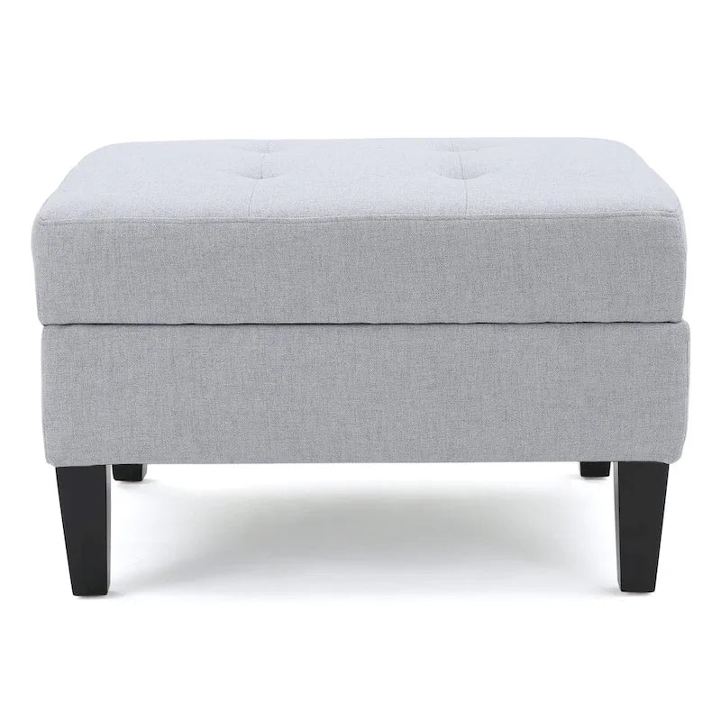 Pouffe de rangement en tissu capitonné