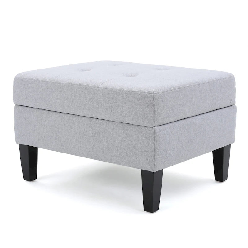 Pouffe de rangement en tissu capitonné