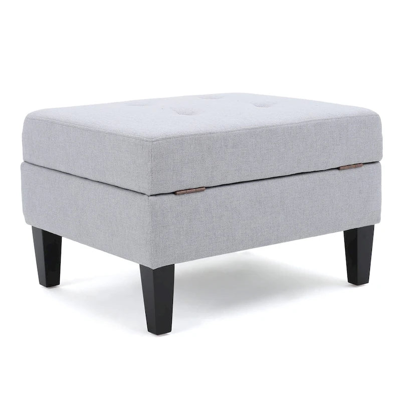 Pouffe de rangement en tissu capitonné