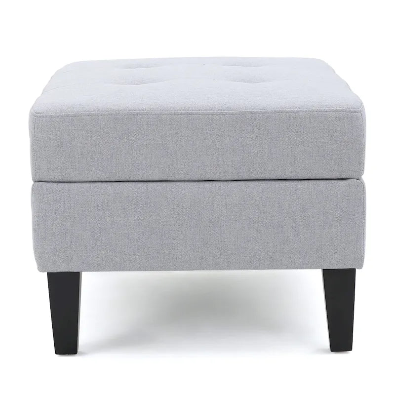 Pouffe de rangement en tissu capitonné
