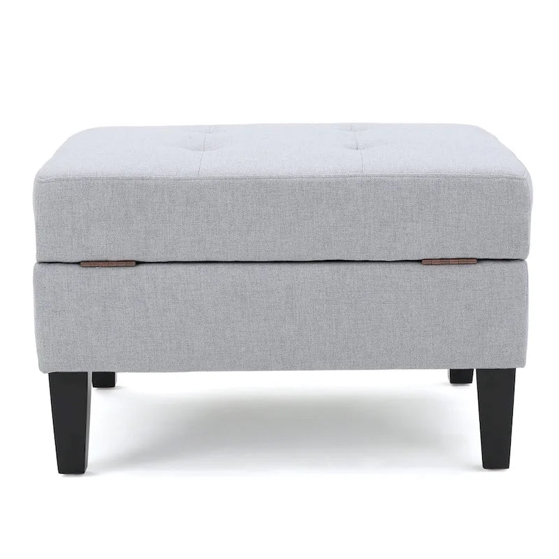 Pouffe de rangement en tissu capitonné
