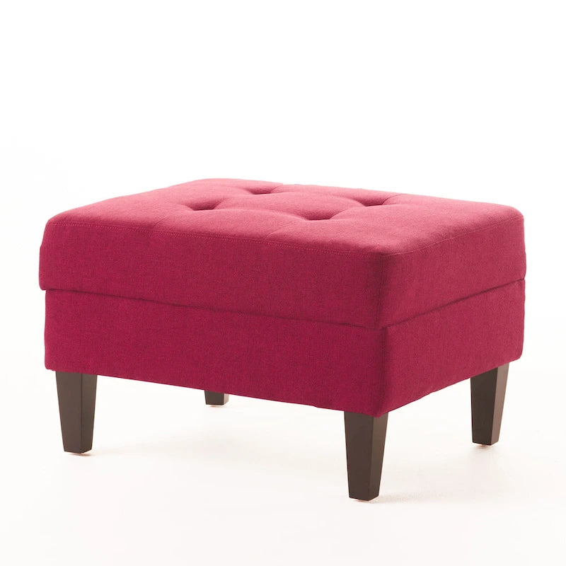Pouffe de rangement en tissu capitonné