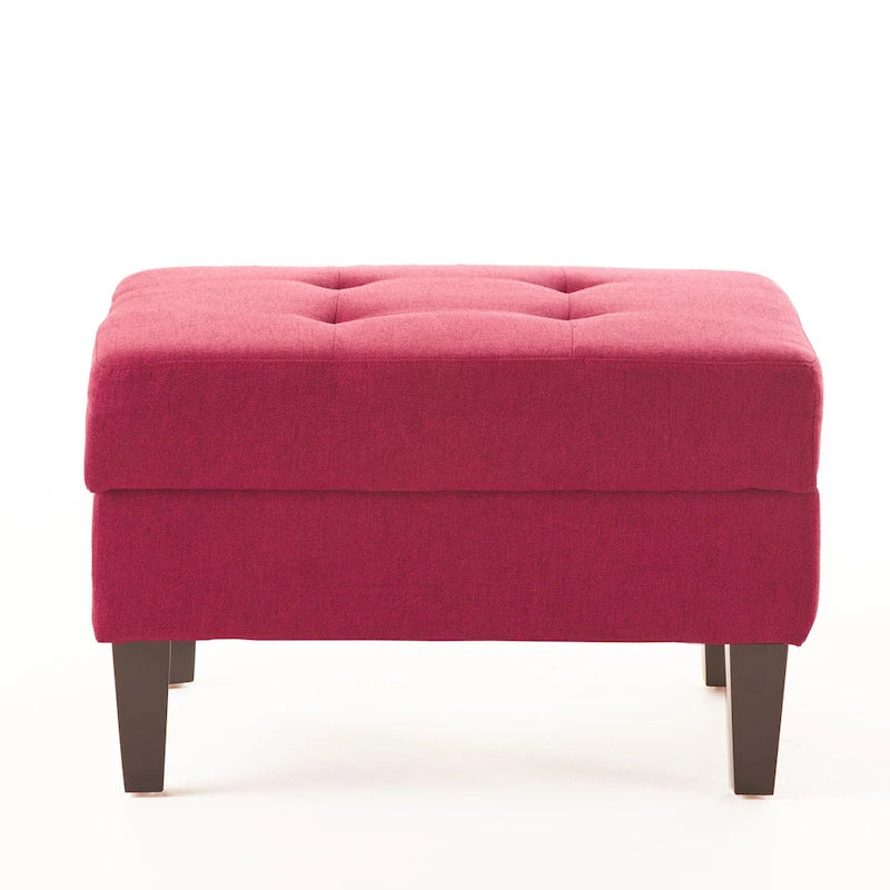 Pouffe de rangement en tissu capitonné