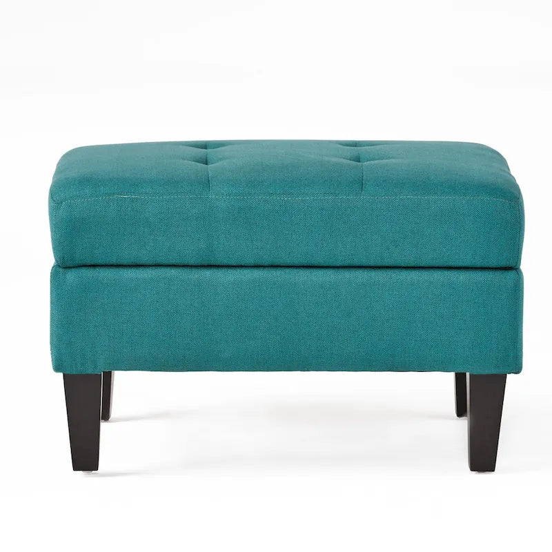 Pouffe de rangement en tissu capitonné
