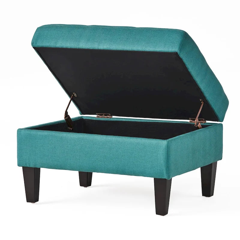 Pouffe de rangement en tissu capitonné