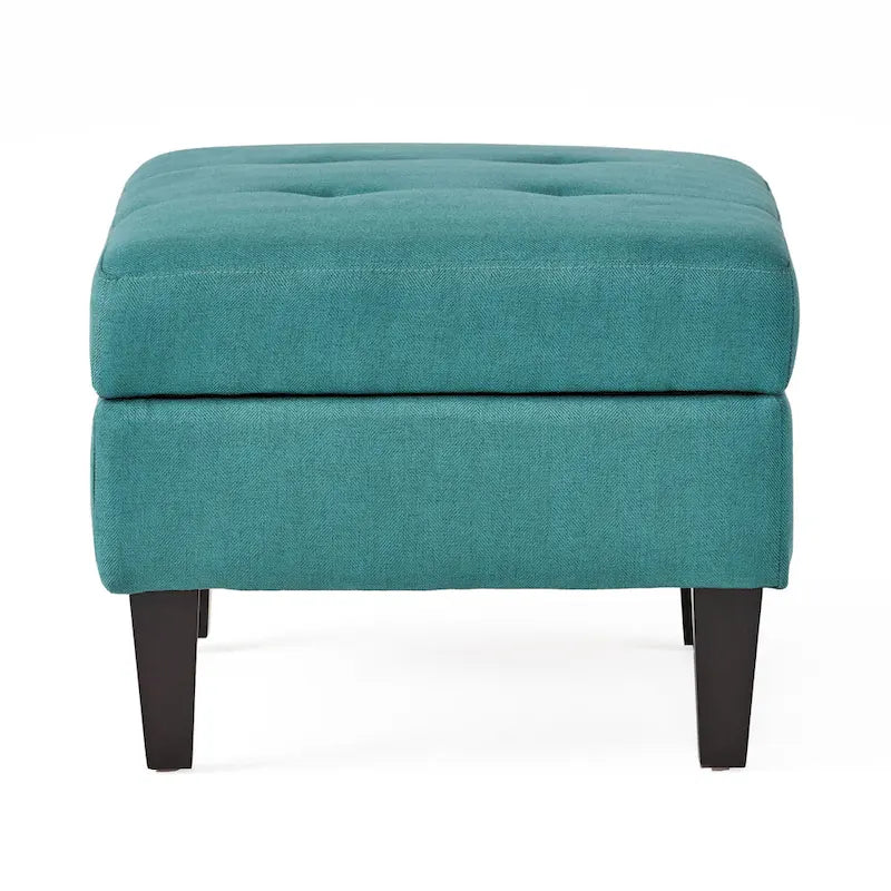 Pouffe de rangement en tissu capitonné