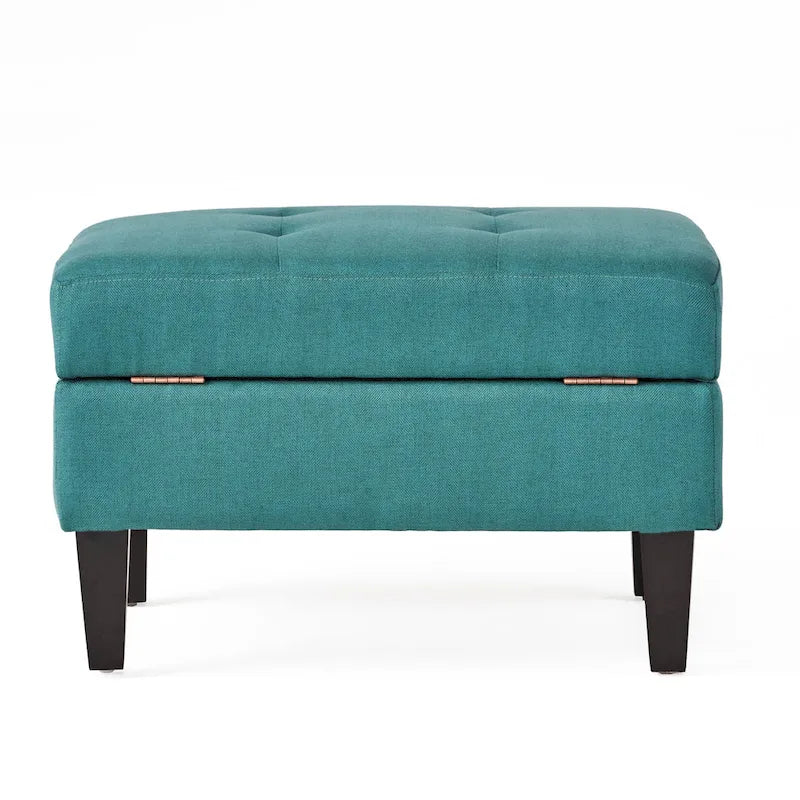 Pouffe de rangement en tissu capitonné