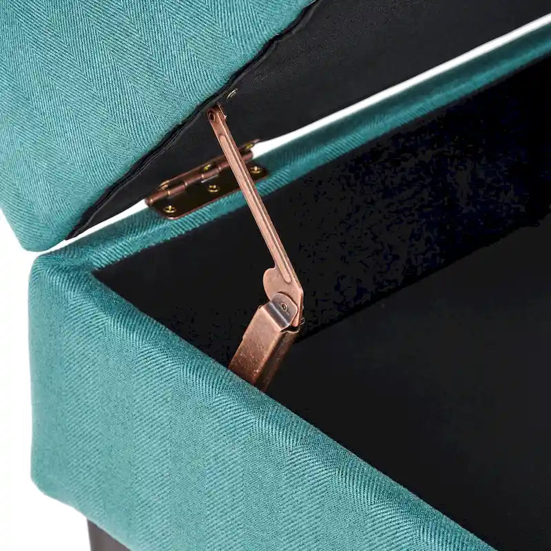 Pouffe de rangement en tissu capitonné