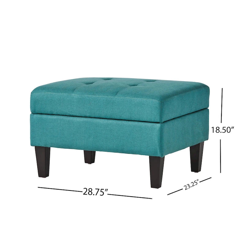 Pouffe de rangement en tissu capitonné