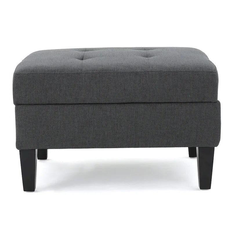 Pouffe de rangement en tissu capitonné