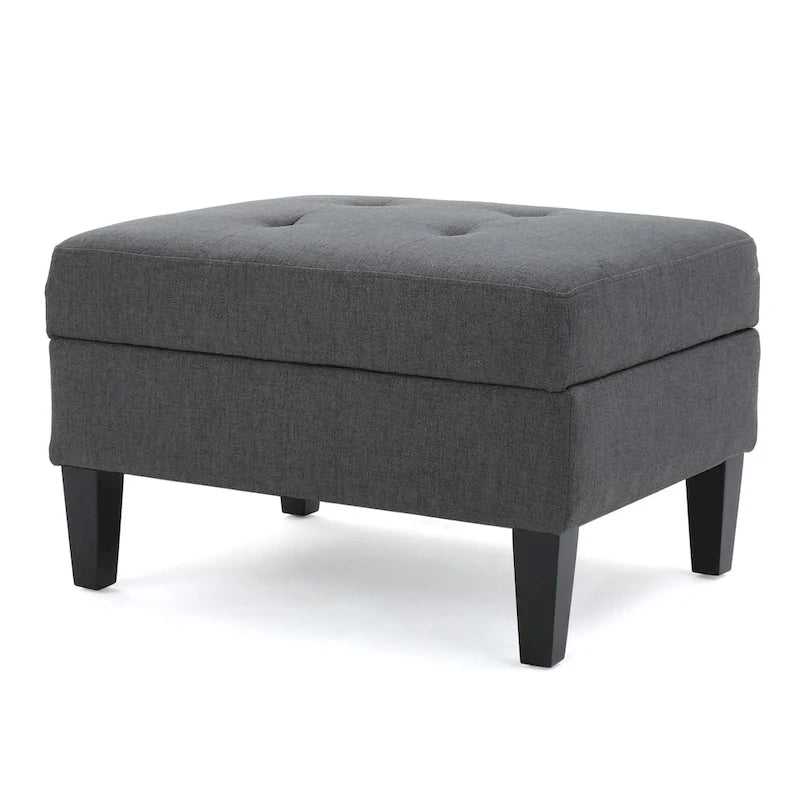 Pouffe de rangement en tissu capitonné
