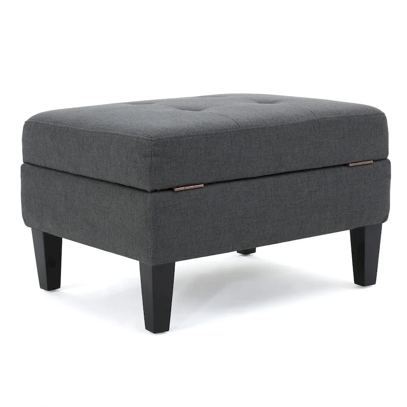Pouffe de rangement en tissu capitonné