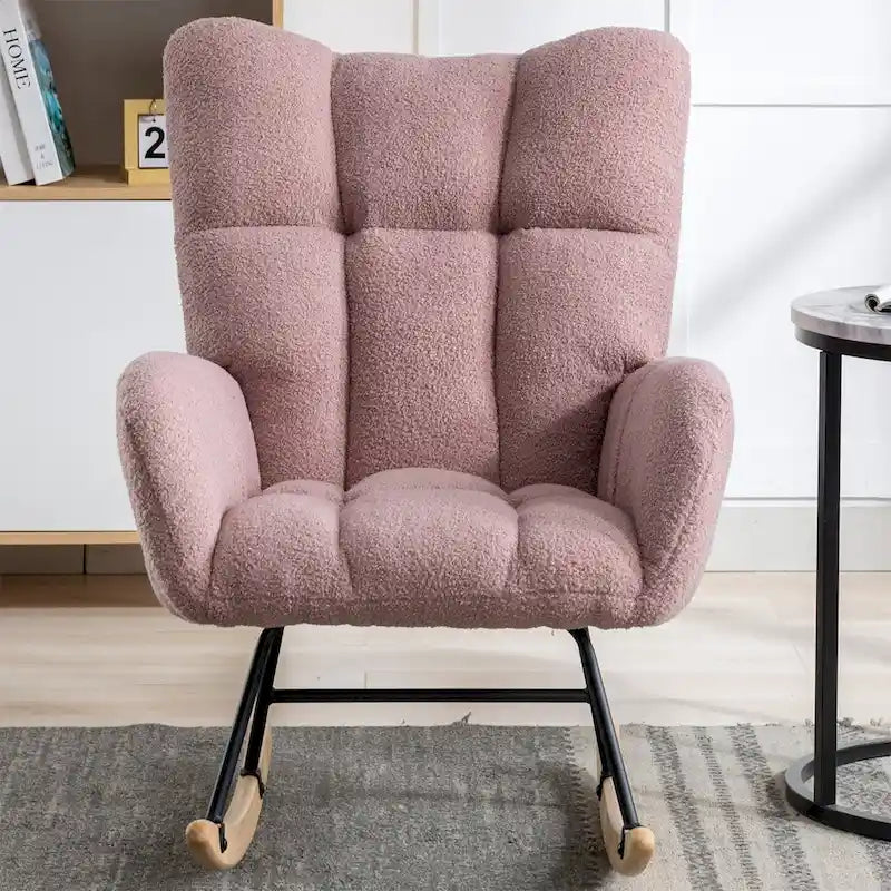 Fauteuil à bascule rembourré, fauteuil à bascule planeur, fauteuil d'appoint à bascule avec siège rembourré et dossier haut