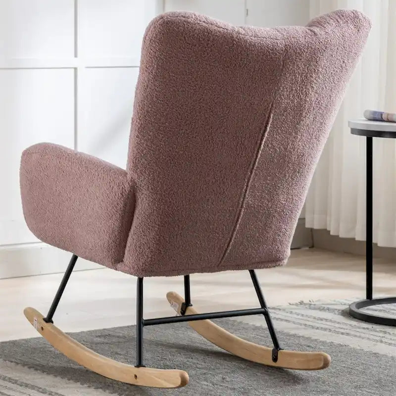 Fauteuil à bascule rembourré, fauteuil à bascule planeur, fauteuil d'appoint à bascule avec siège rembourré et dossier haut