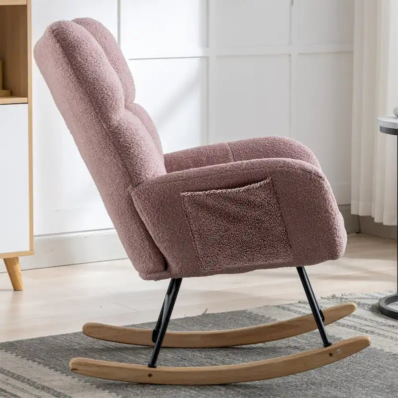 Fauteuil à bascule rembourré, fauteuil à bascule planeur, fauteuil d'appoint à bascule avec siège rembourré et dossier haut