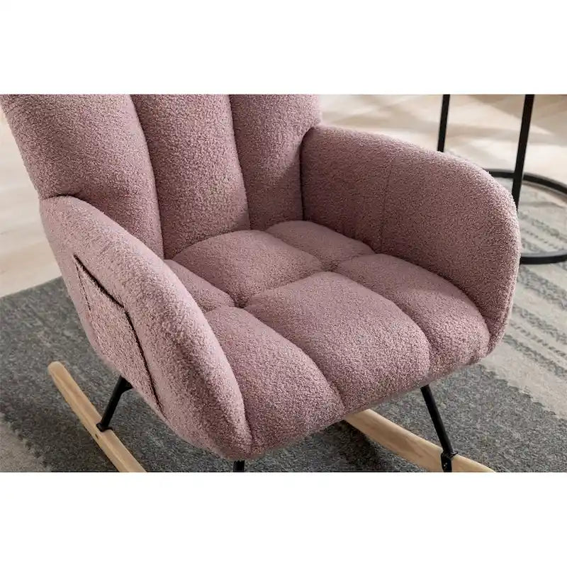 Fauteuil à bascule rembourré, fauteuil à bascule planeur, fauteuil d'appoint à bascule avec siège rembourré et dossier haut