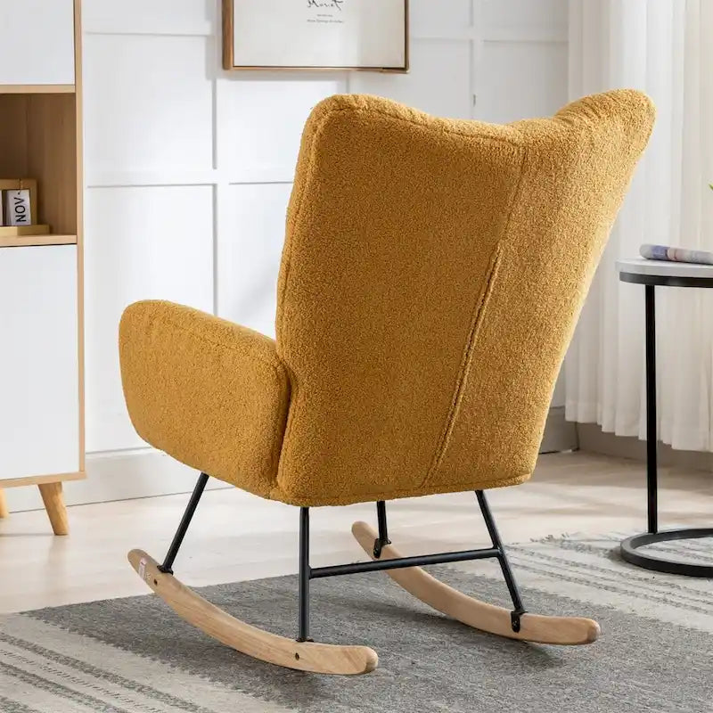 Fauteuil à bascule rembourré, fauteuil à bascule planeur, fauteuil d'appoint à bascule avec siège rembourré et dossier haut