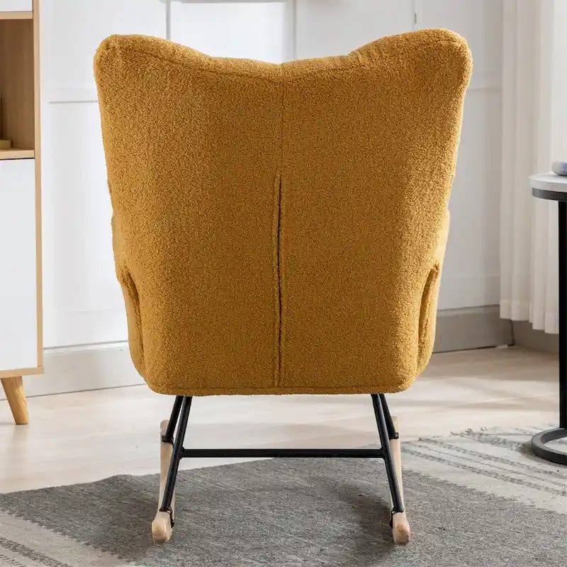 Fauteuil à bascule rembourré, fauteuil à bascule planeur, fauteuil d'appoint à bascule avec siège rembourré et dossier haut