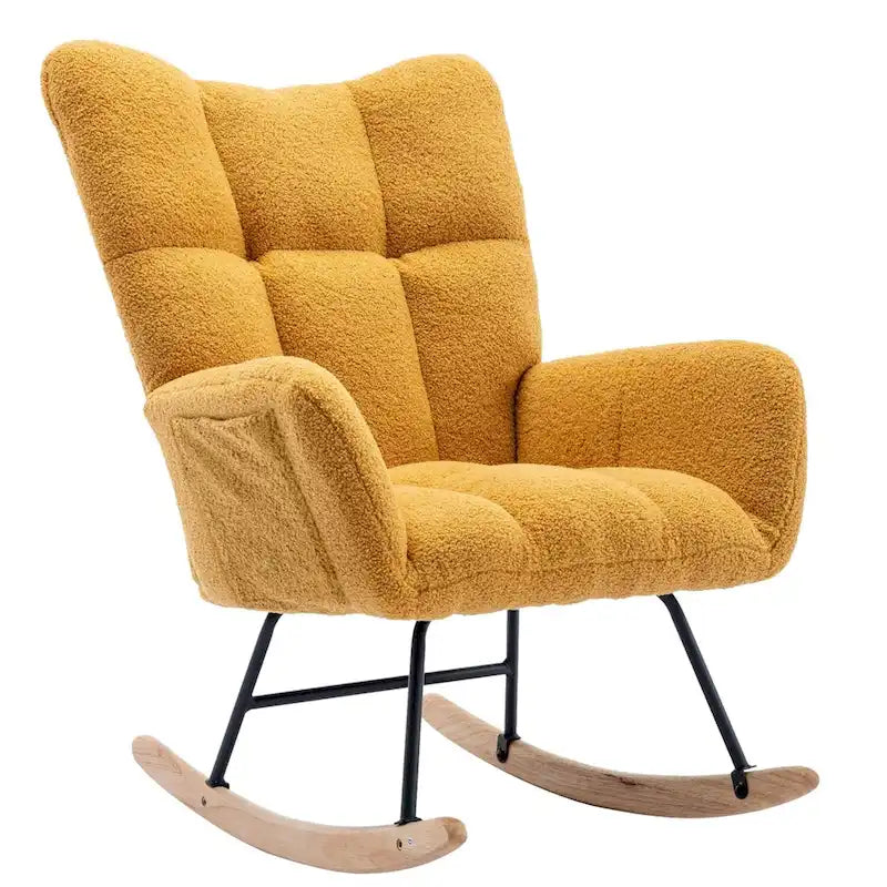 Fauteuil à bascule rembourré, fauteuil à bascule planeur, fauteuil d'appoint à bascule avec siège rembourré et dossier haut