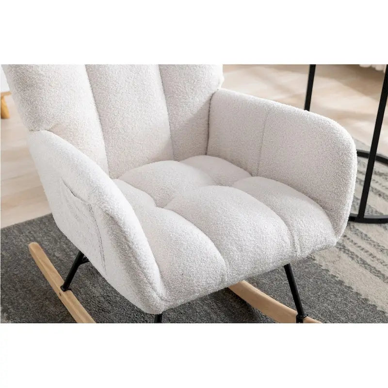 Fauteuil à bascule rembourré, fauteuil à bascule planeur, fauteuil d'appoint à bascule avec siège rembourré et dossier haut