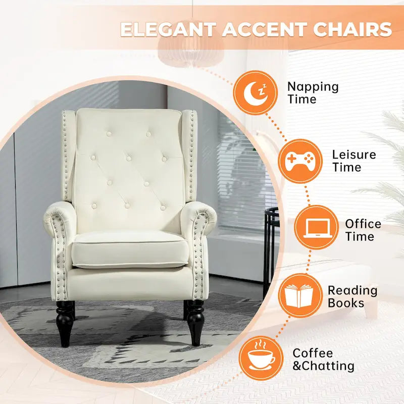 Fauteuil en velours/cuir capitonné à ossature en bois, style milieu de siècle